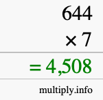 How to calculate 644 times 7 using long multiplication How to calculate 644 times 7 using long multiplication