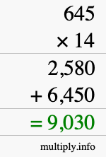 How to calculate 645 times 14 using long multiplication How to calculate 645 times 14 using long multiplication