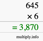 How to calculate 645 times 6 using long multiplication How to calculate 645 times 6 using long multiplication