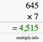 How to calculate 645 times 7 using long multiplication How to calculate 645 times 7 using long multiplication