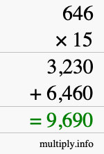 How to calculate 646 times 15 using long multiplication How to calculate 646 times 15 using long multiplication