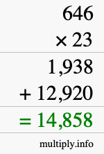 How to calculate 646 times 23 using long multiplication How to calculate 646 times 23 using long multiplication
