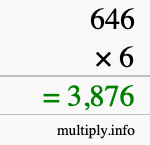 How to calculate 646 times 6 using long multiplication How to calculate 646 times 6 using long multiplication
