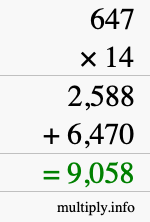 How to calculate 647 times 14 using long multiplication How to calculate 647 times 14 using long multiplication