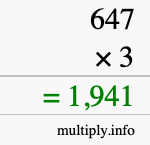 How to calculate 647 times 3 using long multiplication How to calculate 647 times 3 using long multiplication