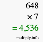 How to calculate 648 times 7 using long multiplication How to calculate 648 times 7 using long multiplication