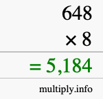 How to calculate 648 times 8 using long multiplication How to calculate 648 times 8 using long multiplication