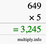How to calculate 649 times 5 using long multiplication How to calculate 649 times 5 using long multiplication