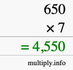 How to calculate 650 times 7 using long multiplication How to calculate 650 times 7 using long multiplication