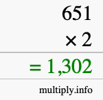 How to calculate 651 times 2 using long multiplication How to calculate 651 times 2 using long multiplication