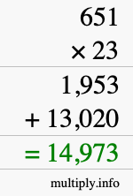 How to calculate 651 times 23 using long multiplication How to calculate 651 times 23 using long multiplication