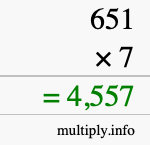 How to calculate 651 times 7 using long multiplication How to calculate 651 times 7 using long multiplication