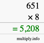 How to calculate 651 times 8 using long multiplication How to calculate 651 times 8 using long multiplication