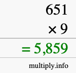 How to calculate 651 times 9 using long multiplication How to calculate 651 times 9 using long multiplication