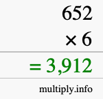 How to calculate 652 times 6 using long multiplication How to calculate 652 times 6 using long multiplication
