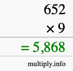 How to calculate 652 times 9 using long multiplication How to calculate 652 times 9 using long multiplication
