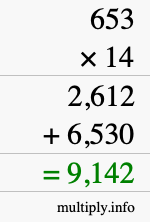 How to calculate 653 times 14 using long multiplication How to calculate 653 times 14 using long multiplication