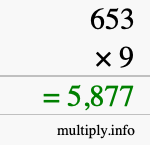 How to calculate 653 times 9 using long multiplication How to calculate 653 times 9 using long multiplication