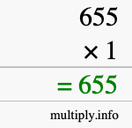 How to calculate 655 times 1 using long multiplication