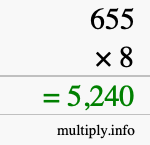 How to calculate 655 times 8 using long multiplication How to calculate 655 times 8 using long multiplication