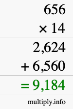 How to calculate 656 times 14 using long multiplication How to calculate 656 times 14 using long multiplication