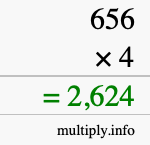How to calculate 656 times 4 using long multiplication How to calculate 656 times 4 using long multiplication