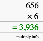 How to calculate 656 times 6 using long multiplication How to calculate 656 times 6 using long multiplication