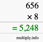 How to calculate 656 times 8 using long multiplication How to calculate 656 times 8 using long multiplication