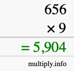 How to calculate 656 times 9 using long multiplication How to calculate 656 times 9 using long multiplication