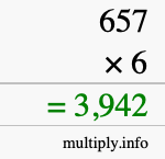 How to calculate 657 times 6 using long multiplication How to calculate 657 times 6 using long multiplication