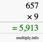 How to calculate 657 times 9 using long multiplication How to calculate 657 times 9 using long multiplication