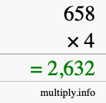 How to calculate 658 times 4 using long multiplication How to calculate 658 times 4 using long multiplication