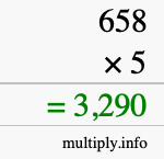 How to calculate 658 times 5 using long multiplication How to calculate 658 times 5 using long multiplication