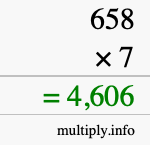 How to calculate 658 times 7 using long multiplication How to calculate 658 times 7 using long multiplication