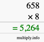 How to calculate 658 times 8 using long multiplication How to calculate 658 times 8 using long multiplication