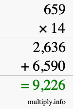 How to calculate 659 times 14 using long multiplication How to calculate 659 times 14 using long multiplication