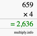 How to calculate 659 times 4 using long multiplication How to calculate 659 times 4 using long multiplication