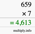 How to calculate 659 times 7 using long multiplication