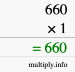 How to calculate 660 times 1 using long multiplication