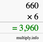 How to calculate 660 times 6 using long multiplication How to calculate 660 times 6 using long multiplication
