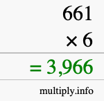 How to calculate 661 times 6 using long multiplication