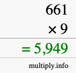 How to calculate 661 times 9 using long multiplication How to calculate 661 times 9 using long multiplication