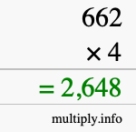 How to calculate 662 times 4 using long multiplication How to calculate 662 times 4 using long multiplication