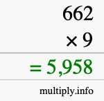 How to calculate 662 times 9 using long multiplication How to calculate 662 times 9 using long multiplication