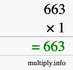 How to calculate 663 times 1 using long multiplication