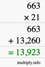 How to calculate 663 times 21 using long multiplication How to calculate 663 times 21 using long multiplication