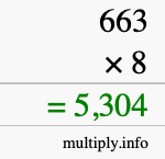 How to calculate 663 times 8 using long multiplication How to calculate 663 times 8 using long multiplication