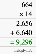 How to calculate 664 times 14 using long multiplication How to calculate 664 times 14 using long multiplication
