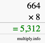How to calculate 664 times 8 using long multiplication How to calculate 664 times 8 using long multiplication