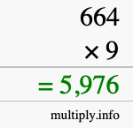 How to calculate 664 times 9 using long multiplication How to calculate 664 times 9 using long multiplication